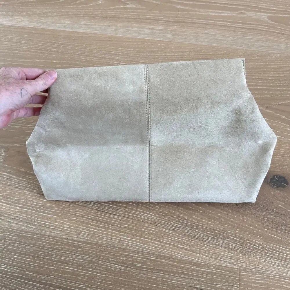 Bronze Snake Clutch Bag Suede Becca One Size Beige